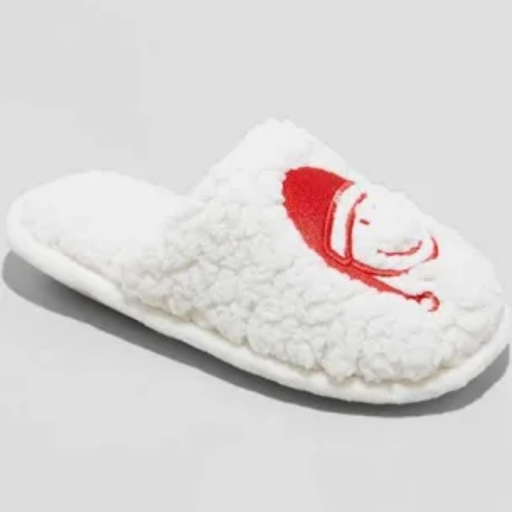 Wondershop Festive Santa Booties - Cream and Red
